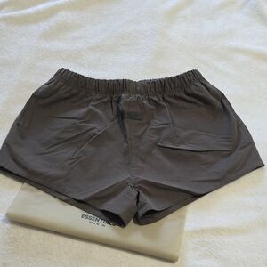 Essentials Fear Of God Womens Off Black Athletic Running Shorts